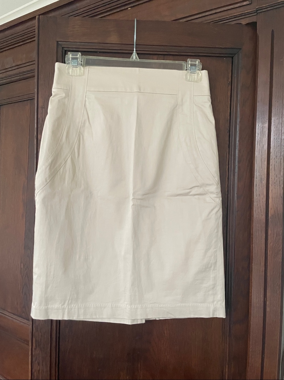 Kenar Cotton Stretch Spandex High Waist Straight Pencil Skirt-Tan NWOT